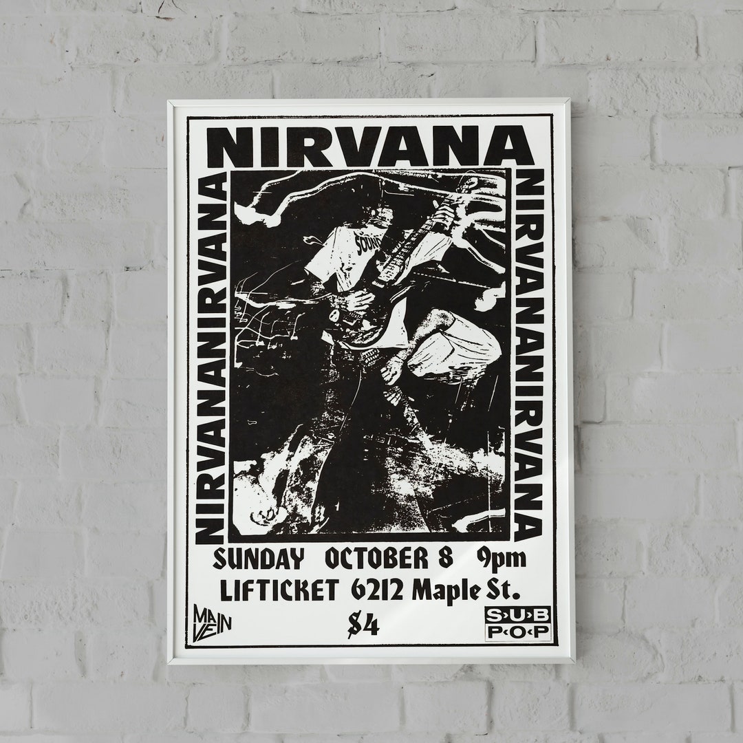 Nirvana Poster Rockmusik Band Poster Nirvana Vintage Etsy.de
