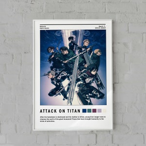 Attack On Titan Poster | Anime Manga Poster, Minimalist Anime Poster, Retro Vintage Art Print, Wall Art Decor, Decor Wall Collage, Christmas