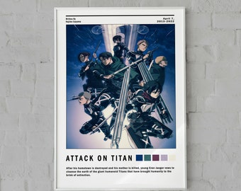 Attack On Titan Poster | Anime Manga Poster, Minimalist Anime Poster, Retro Vintage Art Print, Wall Art Decor, Decor Wall Collage, Christmas