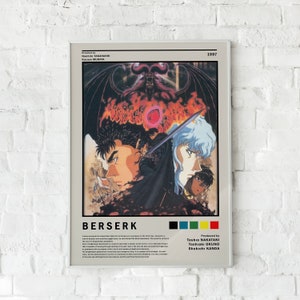 Anime Berserk Guts Art HD Waterproof Canvas Print Poster,Poster for Boys  Room,Living Room Bedroom Wall Art Decor (20x30Framed,A)