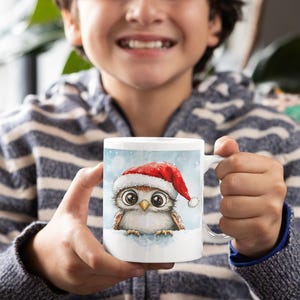 Cute Christmas Watercolor Animal Mug, Christmas Gift for Animal Lovers, Animal Mug for the Holidays, trendy Holiday Gift Animal Lovers Mug