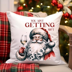 Cojín navideño, almohada navideña, decoración navideña, regalo de Papá Noel, funda de almohada navideña, cojín decorativo navideño, cojín de Papá Noel imagen 6