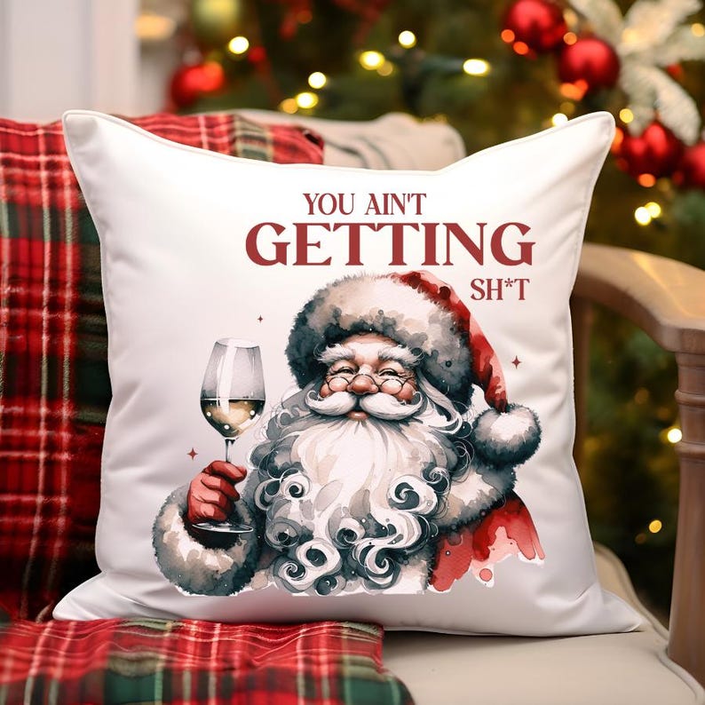 Cojín navideño, almohada navideña, decoración navideña, regalo de Papá Noel, funda de almohada navideña, cojín decorativo navideño, cojín de Papá Noel imagen 6