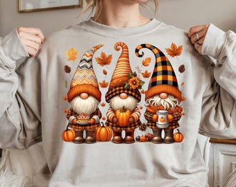 Autumn Gnome Thanksgiving Sweatshirt, Nordic Holiday Jumper