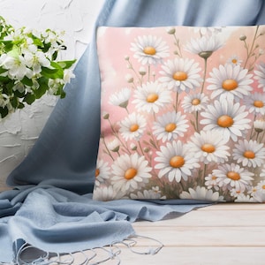 Daisy Pillow, Floral Cushion, Home Decor Pillow, Summer Daisy Decorative Pillow, Flower Throw Pillow, Floral Daisy Pillow