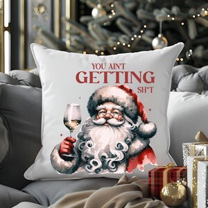 Cojín navideño, almohada navideña, decoración navideña, regalo de Papá Noel, funda de almohada navideña, cojín decorativo navideño, cojín de Papá Noel imagen 1