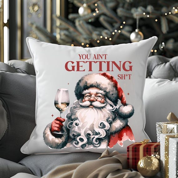 Christmas Cushion, Christmas Pillow,  Holiday Decor, Santa Gift, Christmas Pillow Cover, Holiday Throw Pillow, Santa Cushion