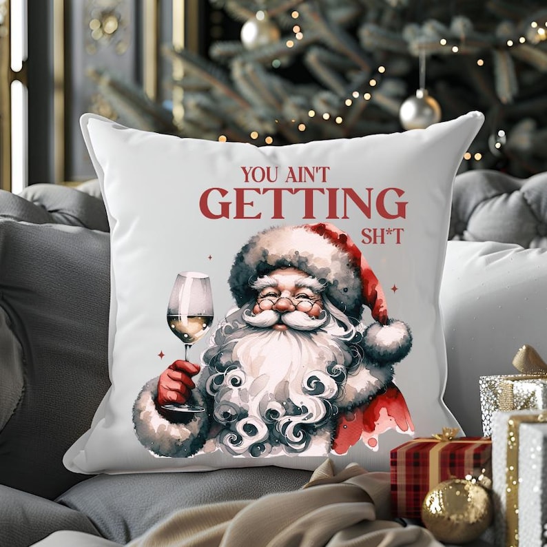 Cojín navideño, almohada navideña, decoración navideña, regalo de Papá Noel, funda de almohada navideña, cojín decorativo navideño, cojín de Papá Noel imagen 1