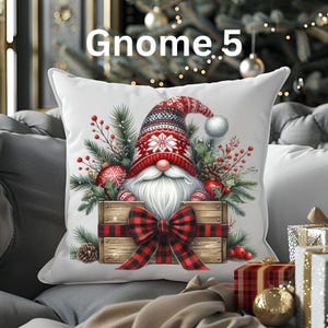 Almohada de gnomos navideños, linda almohada de gnomos, regalo navideño para mujer, almohada decorativa de gnomos navideños, gnomo navideño divertido, almohada navideña de moda