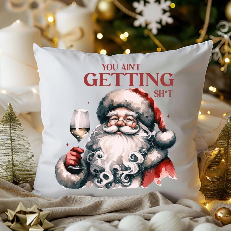 Cojín navideño, almohada navideña, decoración navideña, regalo de Papá Noel, funda de almohada navideña, cojín decorativo navideño, cojín de Papá Noel imagen 7