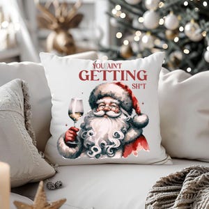 Cojín navideño, almohada navideña, decoración navideña, regalo de Papá Noel, funda de almohada navideña, cojín decorativo navideño, cojín de Papá Noel imagen 4