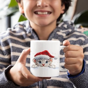 Cute Christmas Watercolor Animal Mug, Christmas Gift for Animal Lovers, Animal Mug for the Holidays, trendy Holiday Gift Animal Lovers Mug