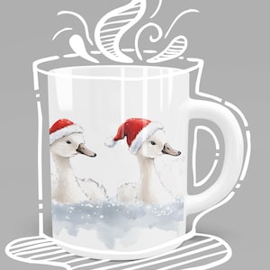 Cute Christmas Watercolor Animal Mug, Christmas Gift for Animal Lovers, Animal Mug for the Holidays, trendy Holiday Gift Animal Lovers Mug