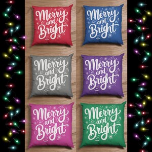 Almohada navideña alegre y brillante, decoración navideña, almohada decorativa alegre y brillante, cojín festivo, almohada decorativa para el hogar, regalo para un nuevo hogar