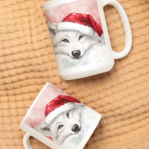 Cute Christmas Watercolor Animal Mug, Christmas Gift for Animal Lovers, Animal Mug for the Holidays, trendy Holiday Gift Animal Lovers Mug
