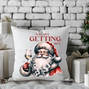 Cojín navideño, almohada navideña, decoración navideña, regalo de Papá Noel, funda de almohada navideña, cojín decorativo navideño, cojín de Papá Noel imagen 3