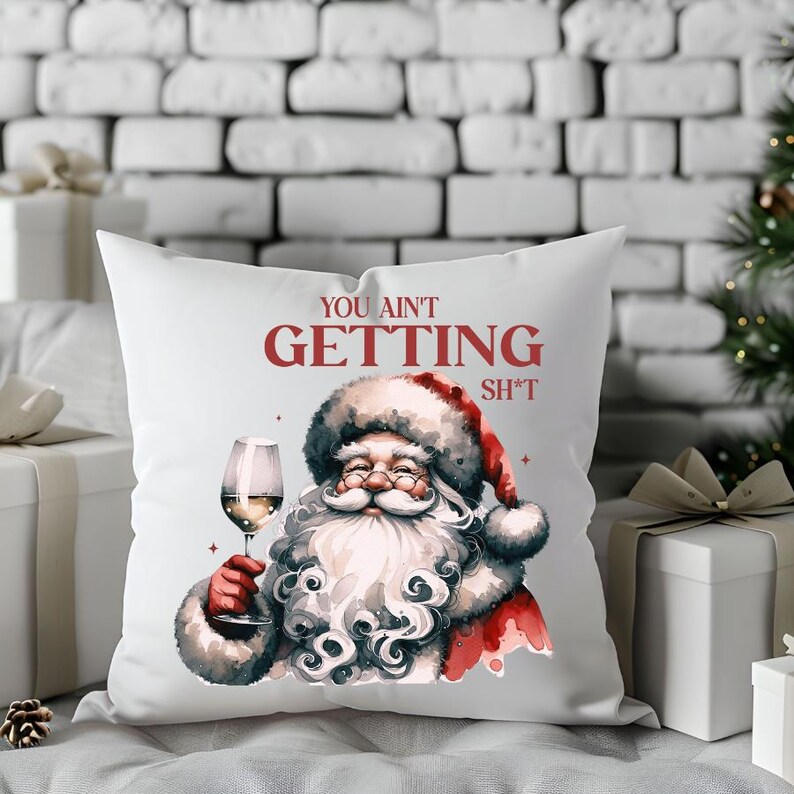 Cojín navideño, almohada navideña, decoración navideña, regalo de Papá Noel, funda de almohada navideña, cojín decorativo navideño, cojín de Papá Noel imagen 3