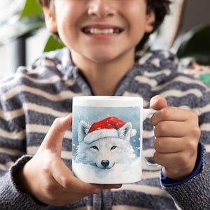 Cute Christmas Watercolor Animal Mug, Christmas Gift for Animal Lovers, Animal Mug for the Holidays, trendy Holiday Gift Animal Lovers Mug