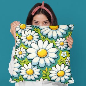 Daisy Pillow, Floral Cushion, Home Decor Pillow, Summer Daisy Decorative Pillow, Flower Throw Pillow, Floral Daisy Pillow, Teen Pillow