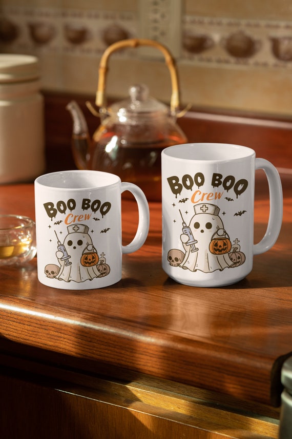Boo Boo Crew Halloween Spooky Ghost Mug, Medical Halloween Mug, Nurse Spooky Halloween Mug, Doctor Halloween Funny Mug