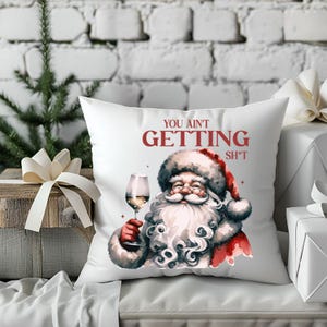 Cojín navideño, almohada navideña, decoración navideña, regalo de Papá Noel, funda de almohada navideña, cojín decorativo navideño, cojín de Papá Noel imagen 2