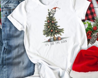 Fun Family Christmas Cat Tree, Christmas Gift for Cat Lover,  Christmas Cat Tee, Christmas Apparel, Funny Saying Christmas Cat Tee
