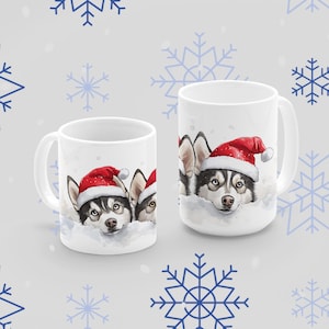 Cute Christmas Watercolor Animal Mug, Christmas Gift for Animal Lovers, Animal Mug for the Holidays, trendy Holiday Gift Animal Lovers Mug
