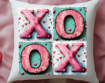 Almohada XOXO de San Valentín, decoración con forma de corazón, cojín romántico, regalo de San Valentín, almohada decorativa, decoración del hogar, regalo para novia