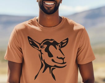 Men's Women's Comfort Colors Goat T, Farm Animal Lover Gift, Casual Graphic Shirt, Trendy Simple Goat Tee, Funny Goat Tee, Mens Goat Tee