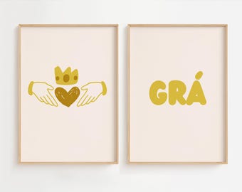 Set of 2 Prints The Irish Collection/Wall Prints/Art Prints/Wall Art/Colourful Print/Home/Bedroom/Kitchen/Living Room/Aesthetic/Poster/A3/A4