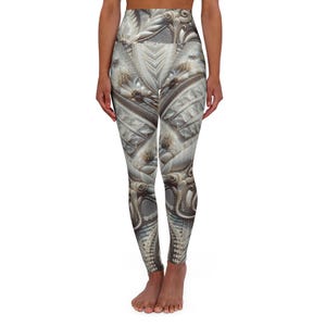 Yoga Leggings in Elfenbein-Design: Hoch taillierte Athleisure-Hose