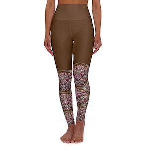 Yoga Leggings mit lebendigem Druck: High-Rise Activewear, 4-Wege-Stretch