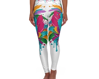 Leggings da yoga a vita alta con stampa effetto pittura bagnata / Stampa integrale