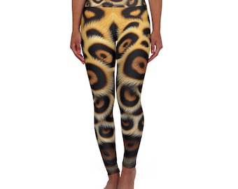 Natural Leopard Pattern High Waisted Yoga Leggings