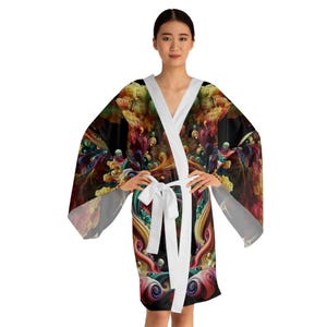 Long Sleeve Kimono Robe majestic design