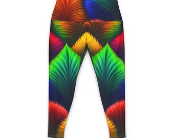 Kleurrijke yogabroek met palmbladeren | Legging met all-over print