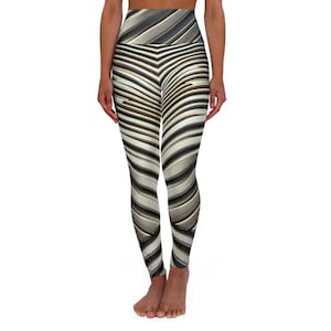 Yoga Leggings, Exotic Sporty Design - Ideal for Gym, Fitness, Workout, Active Lifestyle - High Waisted Athletic Pants, Stretchy Leggings,