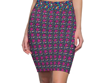 Multi Colored Skirt Women's Pencil Skirt | All Over Print