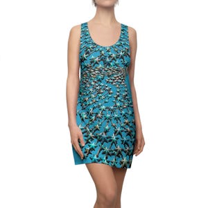 Turquoise Star Dress: Women&#39;s Racerback Boho Chic Festival Dress