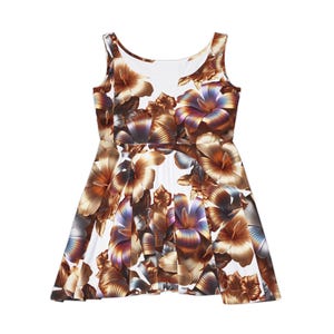 Hawaiian Floral Skater Dress: Tropical Beach Party Outfit