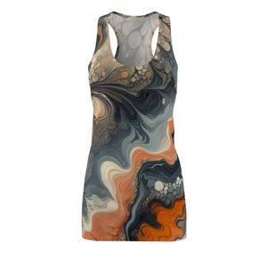 Racerback Dress, Unique Artistic Design, Women&#39;s Dress, Sleeveless Dress, Stylish Fashion Dress, Casual Racerback, Artistic Clothing,