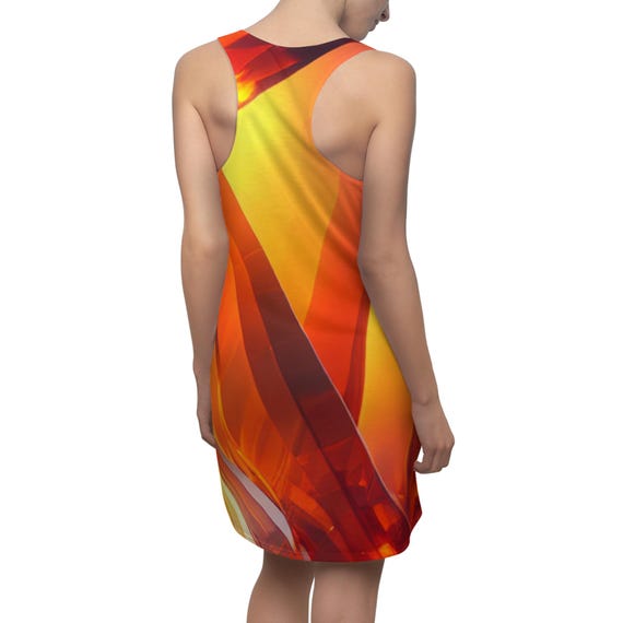 orange racerback dress Hibiscus Racerback Tank Dress Aleka Ward