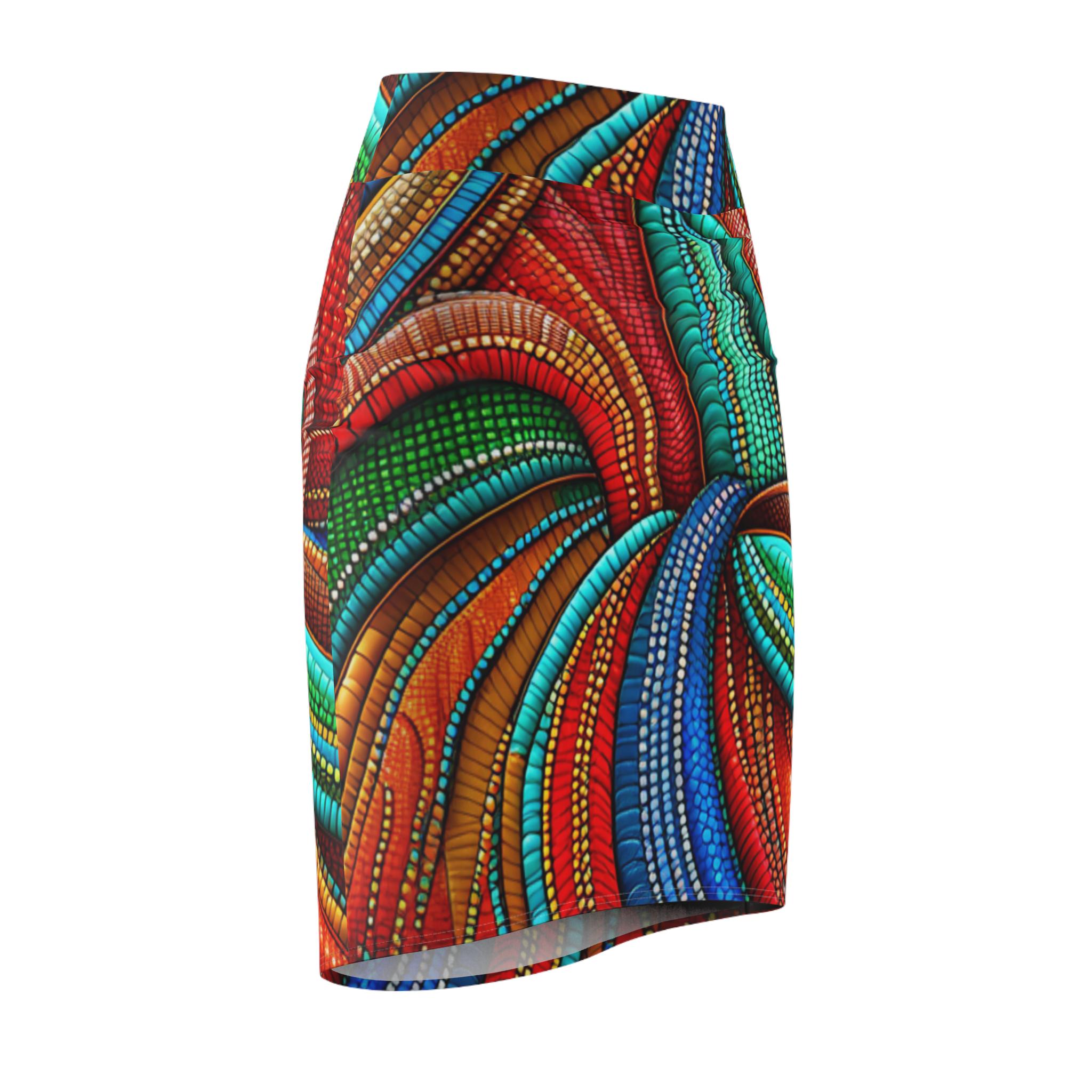 Multicolored Tweed Pencil Skirt | All-over Print - Etsy display picture 1
