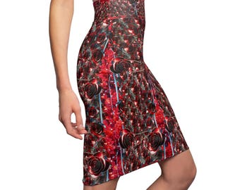 Saia lápis feminina com estampa floral glamorosa