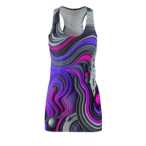 Racerback Dress, Creative Art Fashion, Women&#39;s Dress, Sleeveless Dress, Casual Dress, Summer Dress