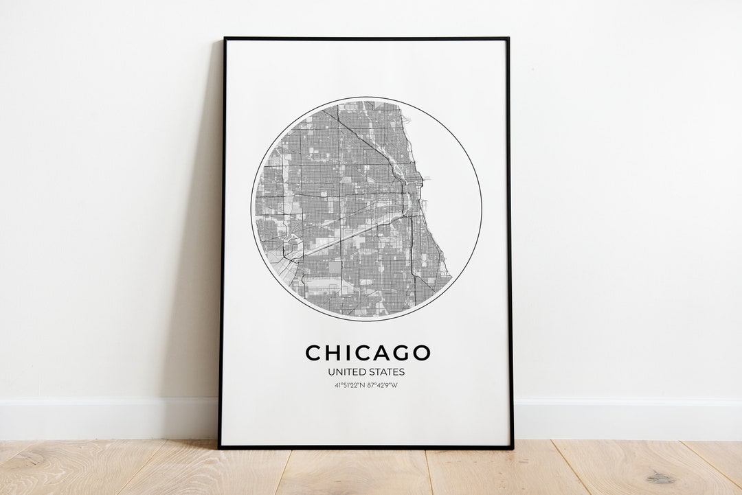 Chicago Map Poster, Chicago Map Print, Chicago City Map Print, Chicago