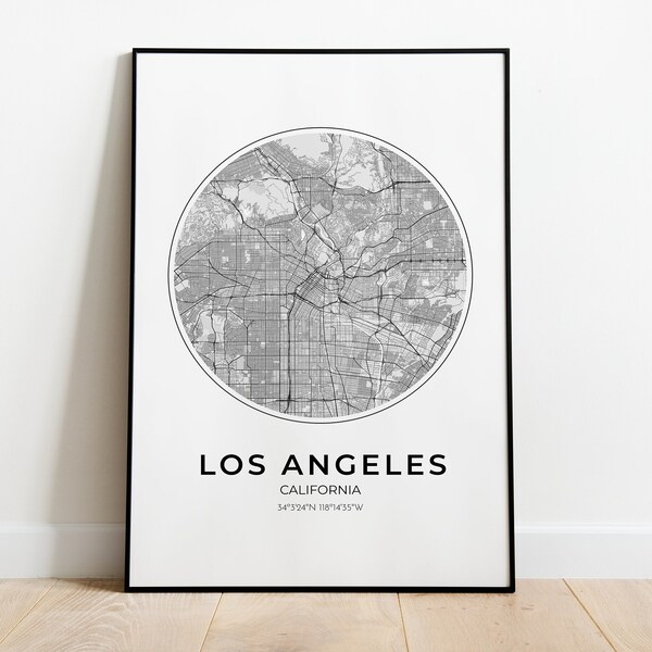 Los Angeles Map Poster, Los Angeles Map Print, Los Angeles City Map Print, Los Angeles Gift, California Gift, California Map Print