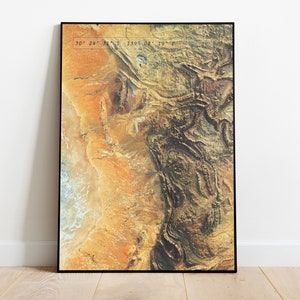 3D Satellite Earth View Wall Art - Aerial Space Photography of Flinderskette Australia | Premium matte Poster
