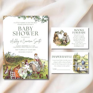 Classic Winnie the Pooh Baby Shower Invitation Template, Pooh Bear Baby Shower Invite, Editable Template, A Little Hunny is on the Way