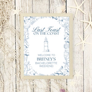 Editable Coastal Bachelorette Party Welcome Sign Template, Charleston, Bachelorette Decorations, Instant Download, Beach Girls Weekend